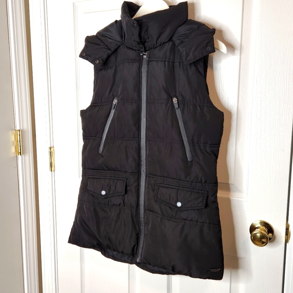 Betsey Johnson puffer vest with hood fall trend or winter vest